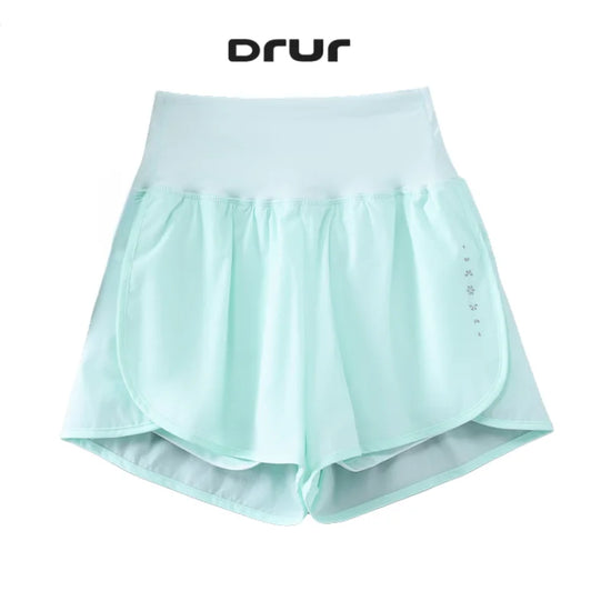 DRUR Women Yoga Shorts High Waist Double Layer Running Gym Shorts With Pocket Summer Sportswear Fitness Clothes Jogger Short New